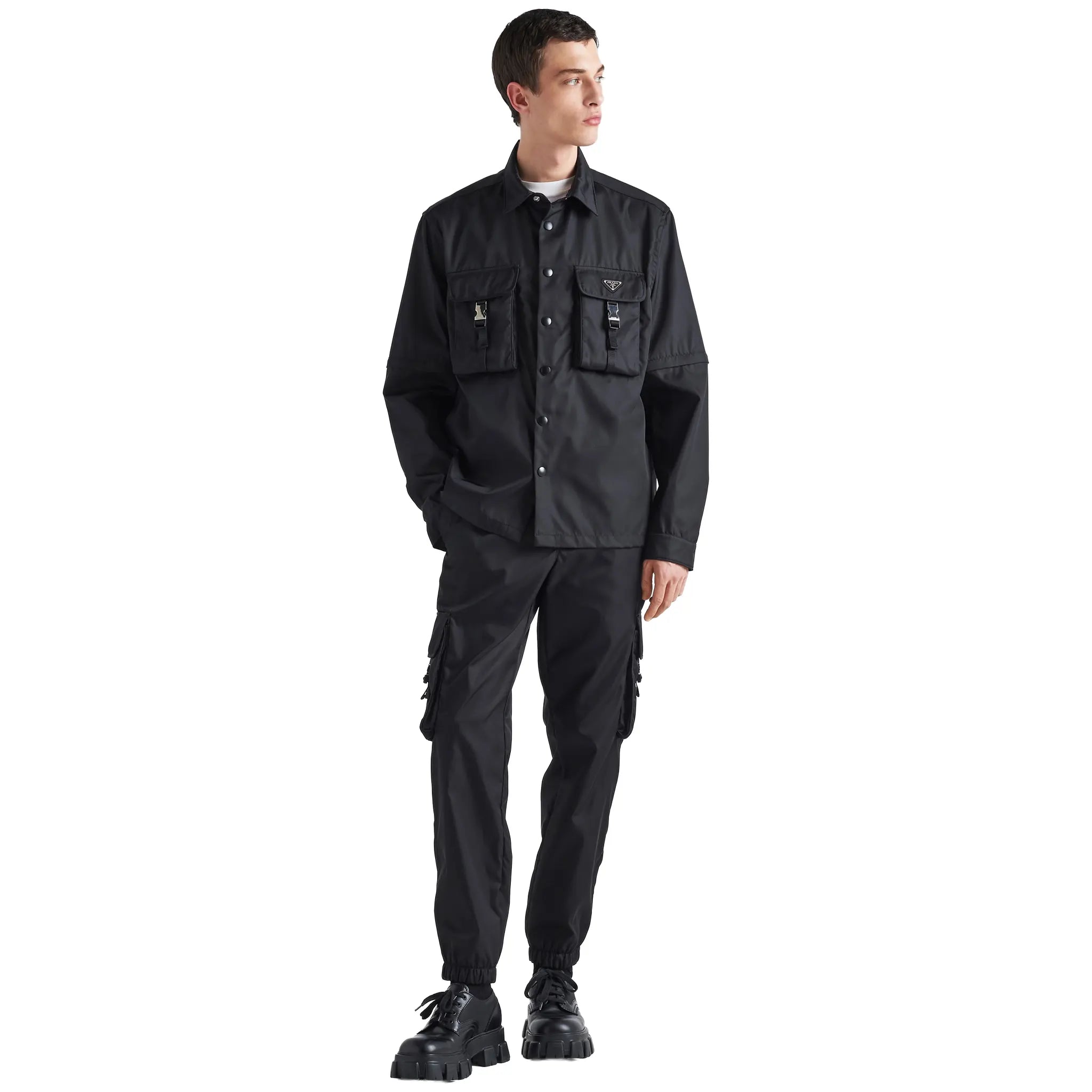 Prada Re-Nylon Gabardine Black Shirt